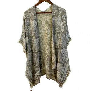 NWT AFTER FIVE Paisley Kimono with Metallic Gold Thread